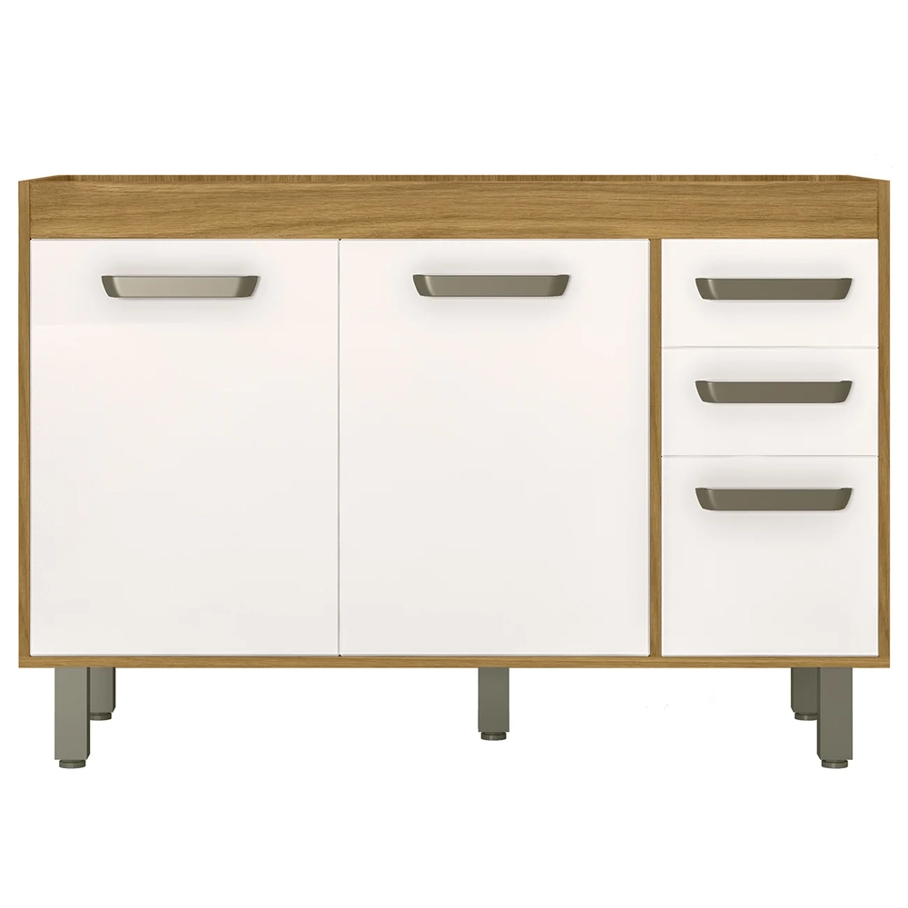 Balcão de Cozinha Para Pia 120cm Emily Freijó/Off Acetinado Z44 - Mpozenato