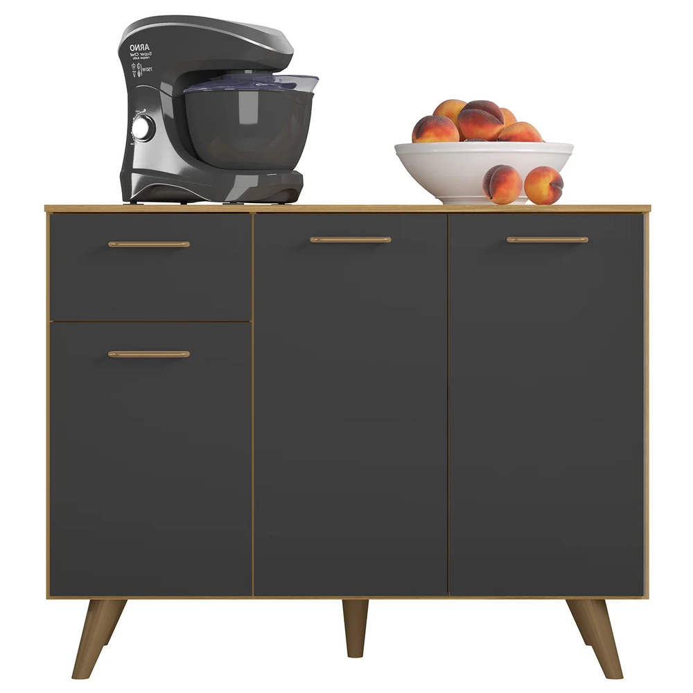 Balcão de Cozinha 105cm Amélia Freijó UV/Grafite Acetinado Z44 - Mpozenato