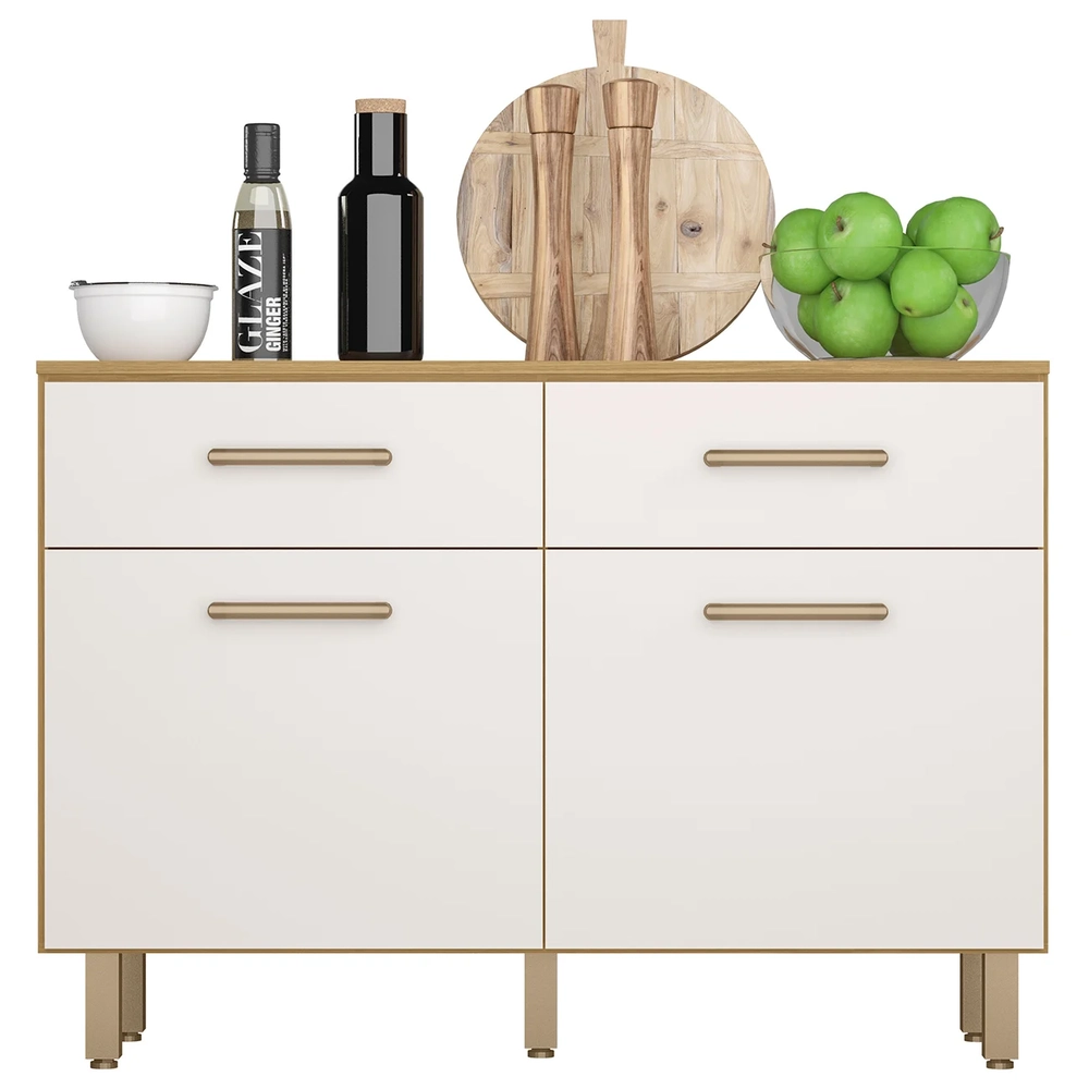 Balcão de Cozinha 120cm Nicole Freijó UV/Off Acetinado Z44  - Mpozenato