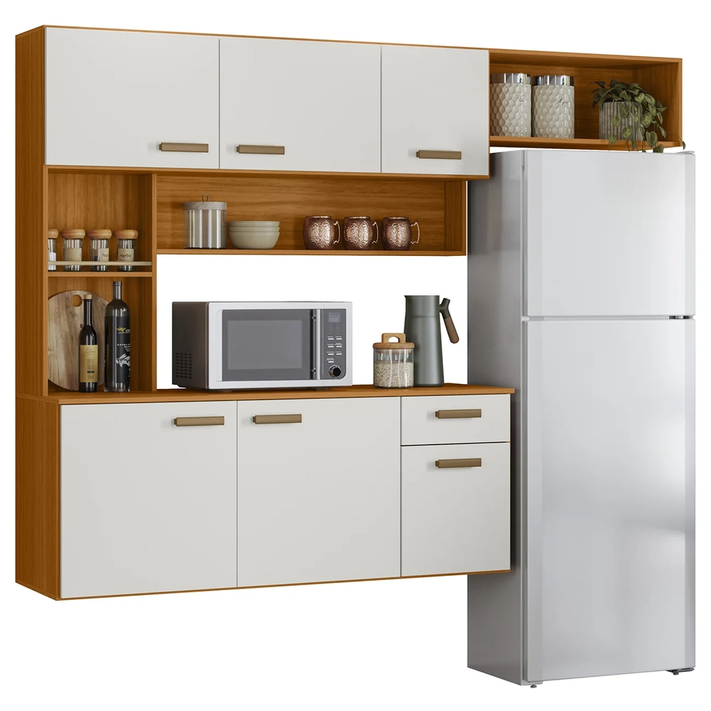 Cozinha Suspensa Lilian Freijó UV/Off Acetinado Z44         - Mpozenato