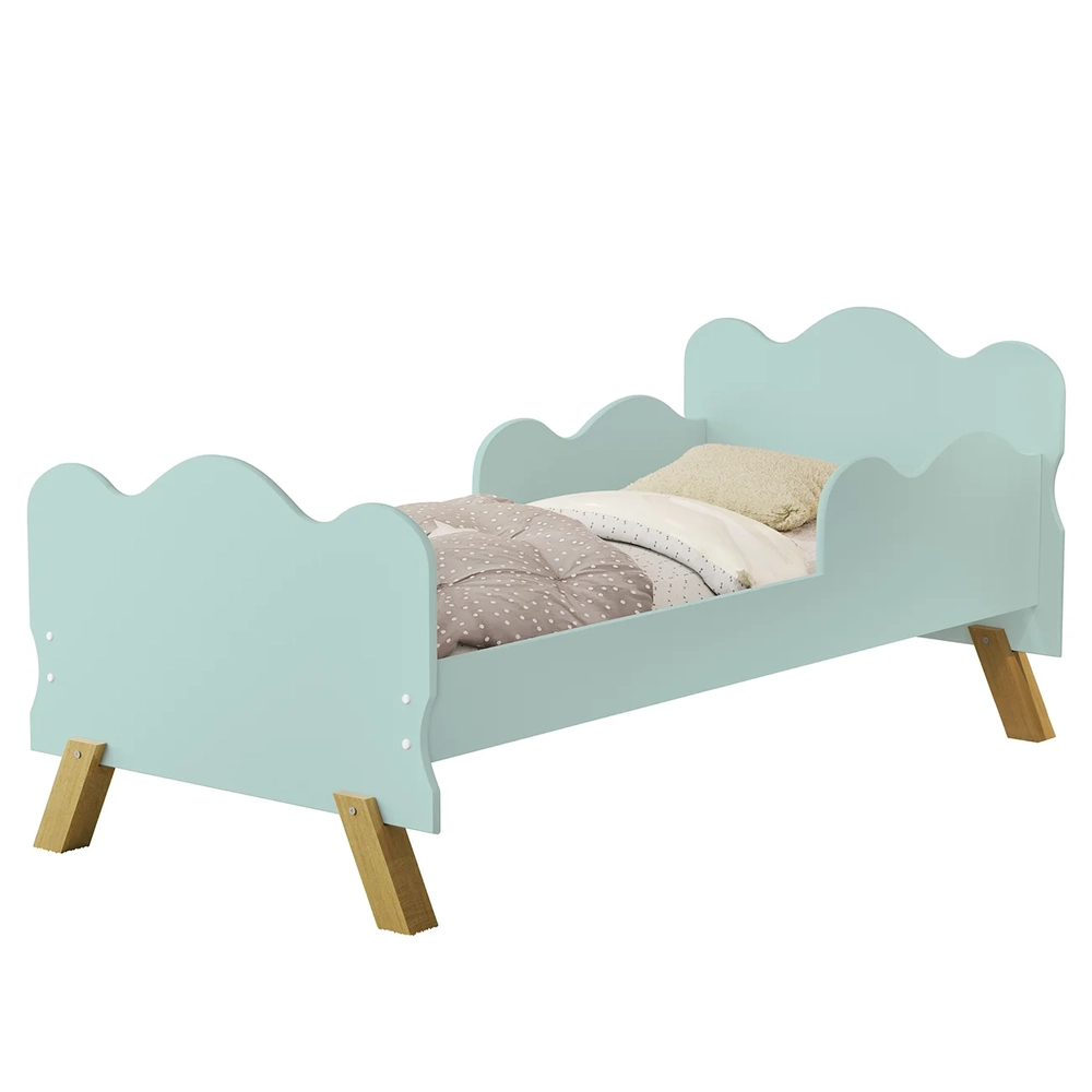 Mini Cama Infantil 148x68cm Proteção Lateral Vivi Menta Z53 - Mpozenato