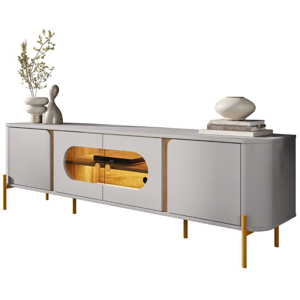 Rack Bancada Para TV 75 Pol 180cm Ricky Off/Cinamomo B02    - Mpozenato