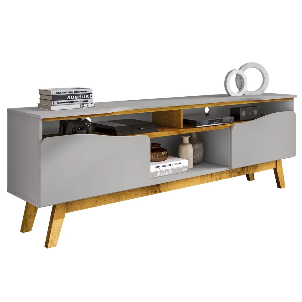 Rack Bancada Para TV 75 Pol 180cm Rita Off/Naturalle B02    - Mpozenato