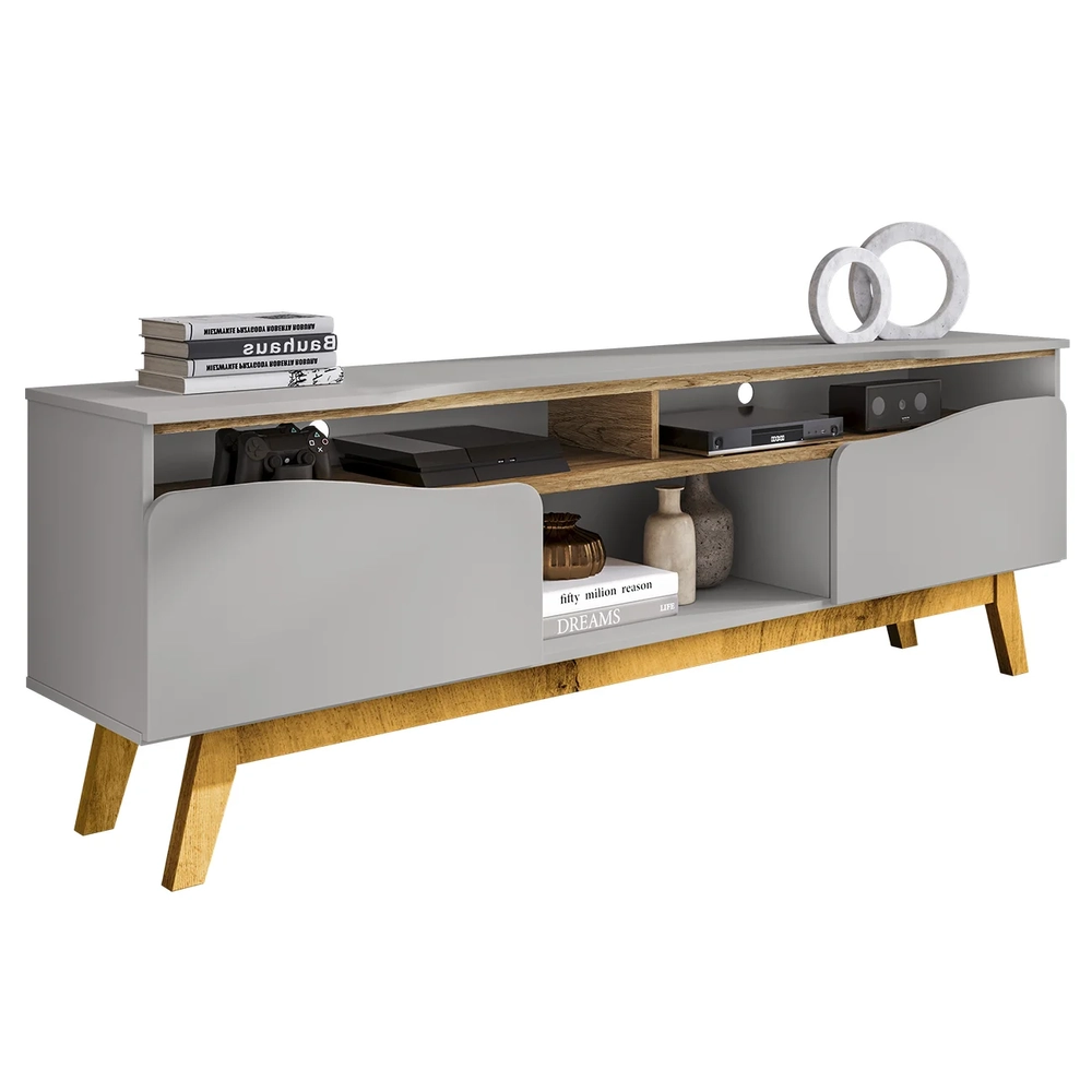 Rack Bancada Para TV 75 Pol 180cm Rita Off/Cinamomo B02     - Mpozenato