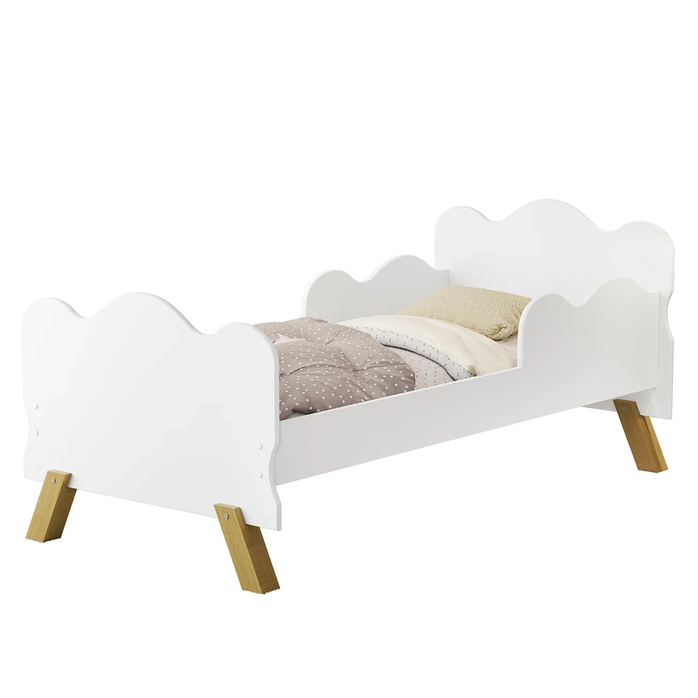 Mini Cama Infantil 148x68cm Proteção Lateral Vivi Branca Z53 - Mpozenato