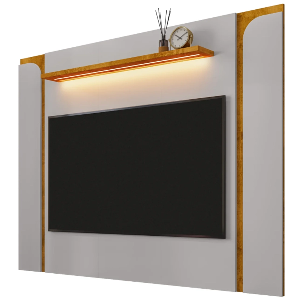 Painel Para TV Suspenso 75 Pol 180cm Marina Off/Naturalle B02 - Mpozenato