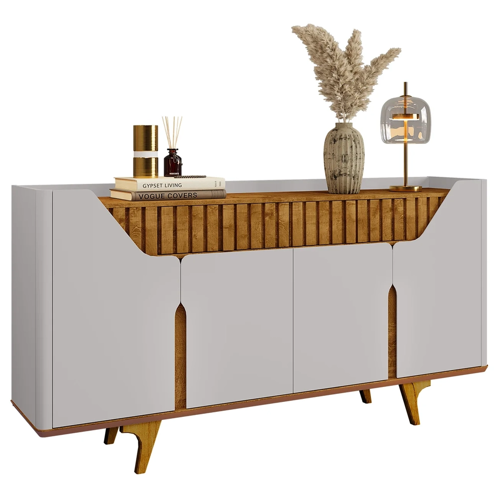 Buffet Aparador Sala de Estar 180cm Zayn Off/Naturalle B02  - Mpozenato