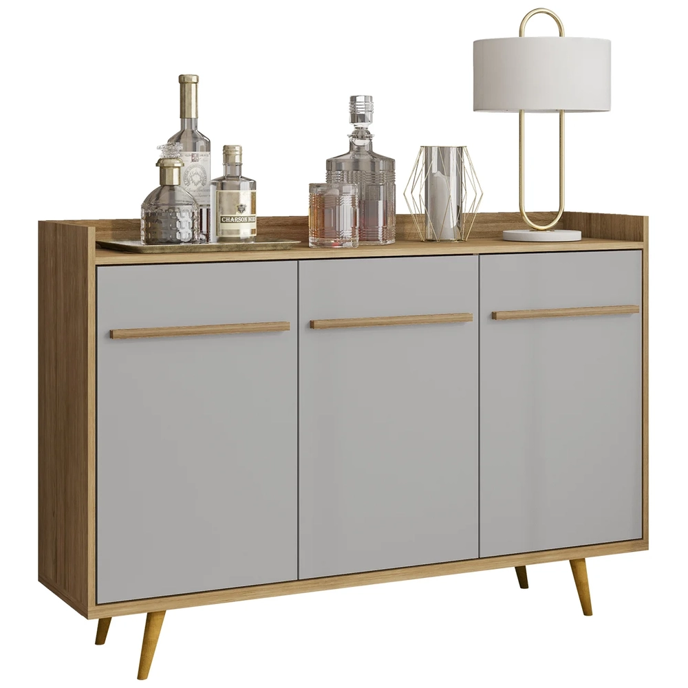 Buffet Aparador Sala de Estar 135cm Nick Cinamomo/Off B02   - Mpozenato