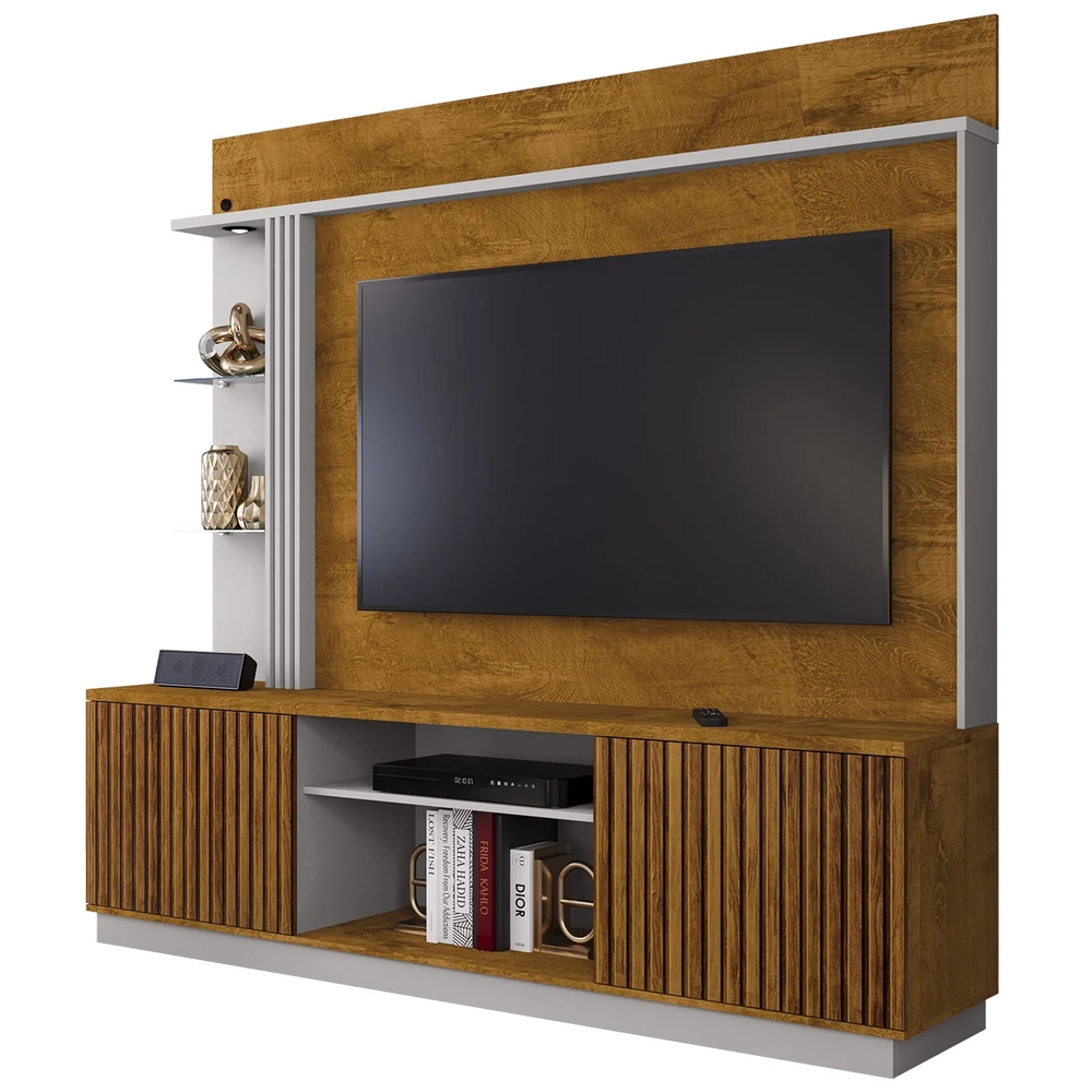 Estante Painel Para TV 65 Pol 201cm Atlanta Naturalle/Off   - Bechara