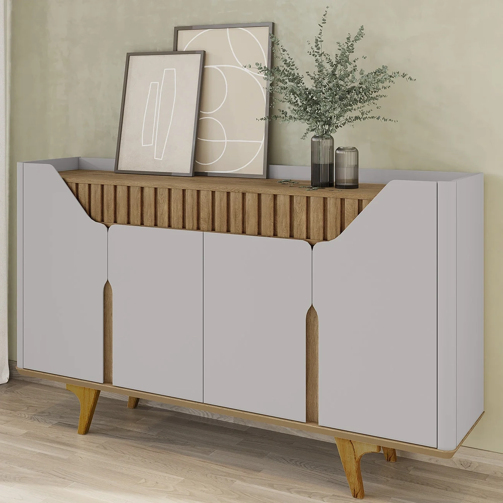 Buffet Aparador Sala de Estar 160cm Melissa Off/Cinamomo B02 - Mpozenato