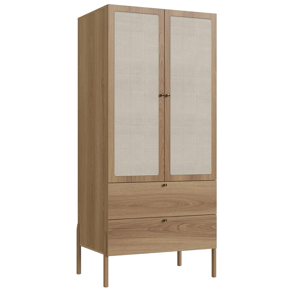 Guarda Roupa Solteiro 80cm Com 2 Portas Arlo Hanover A10 - Mpozenato