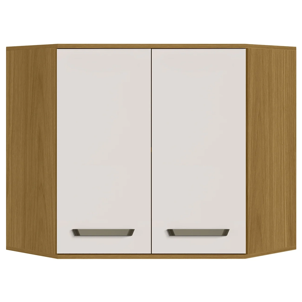 Armário Aéreo de Canto Oblíquo 80cm Rita Freijó/Off Acetinado Z44 - Mpozenato