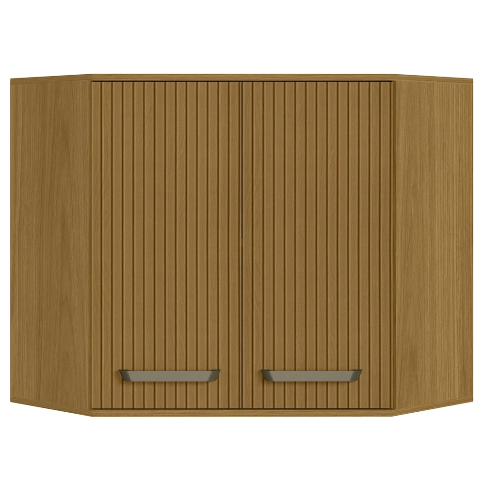 Armário Aéreo de Canto Oblíquo 80cm Rita Freijó/Ripado Z44  - Mpozenato