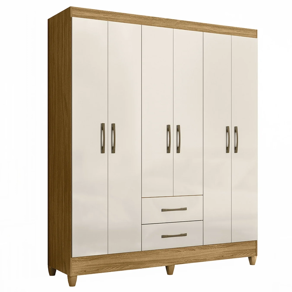 Guarda Roupa Casal 153cm 6 Portas Astra Freijó/Off Z17       - Mpozenato
