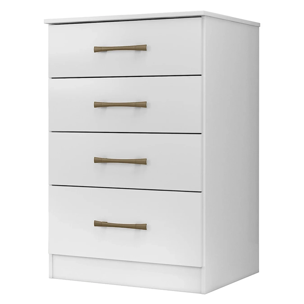 Cômoda Para Quarto 61cm Com 4 Gavetas Miriad Branco Z17      - Mpozenato