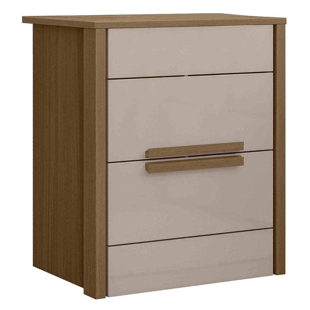 Mesa de Cabeceira 51cm 2 Gavetas Lara Carvalho/Fendi Z17     - Mpozenato