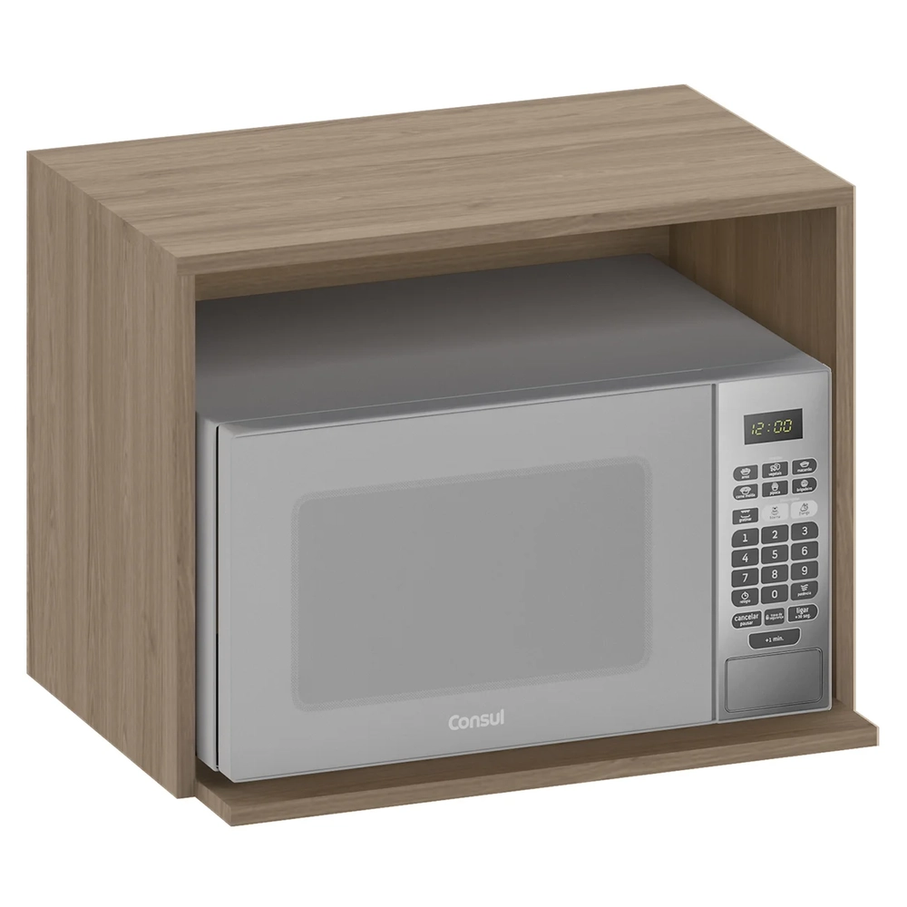 Suporte Micro-ondas Forno 58cm Aéreo Grace Carvalho Oak Z44 - Mpozenato