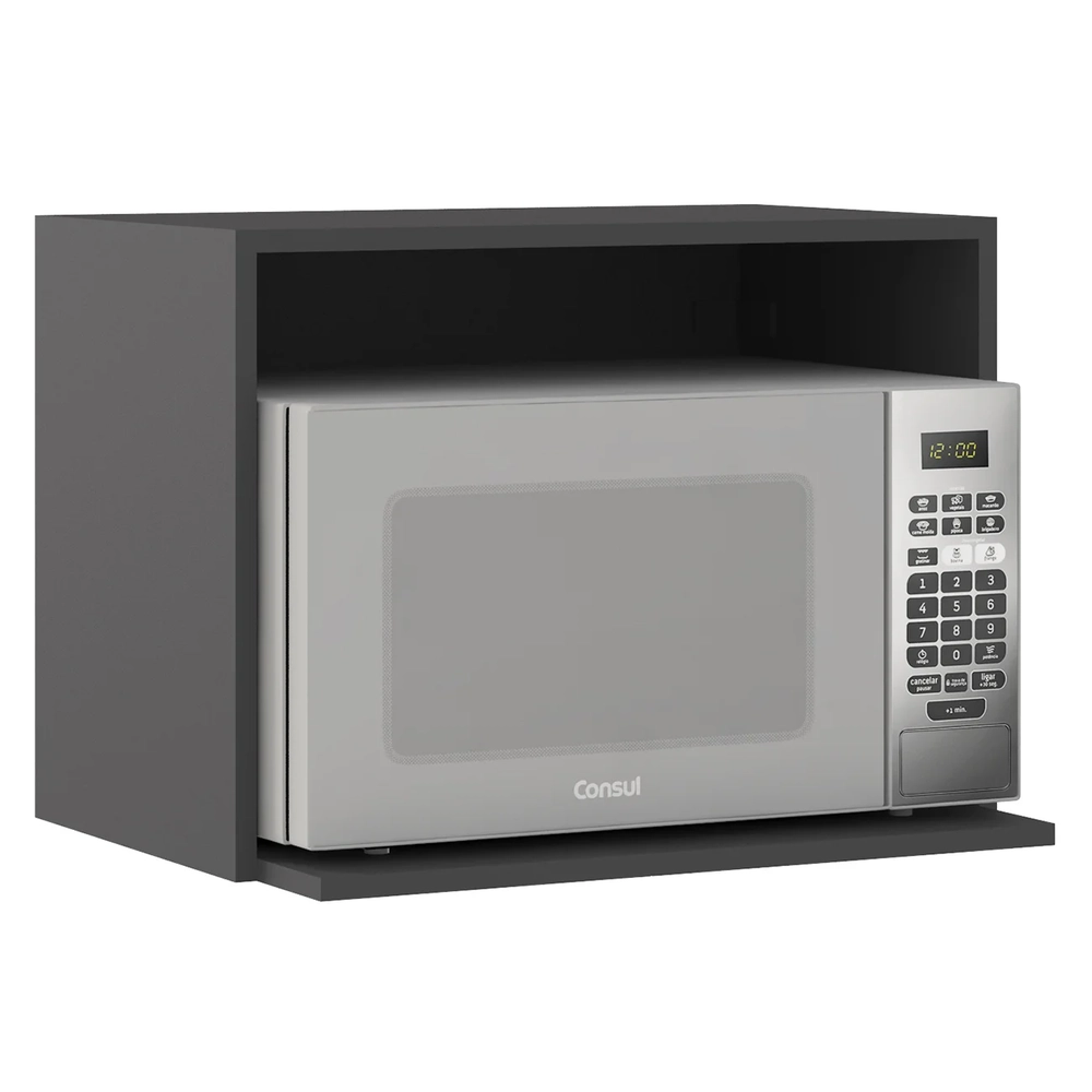 Suporte Micro-ondas Forno 58cm Aéreo Grafite Z44            - Mpozenato
