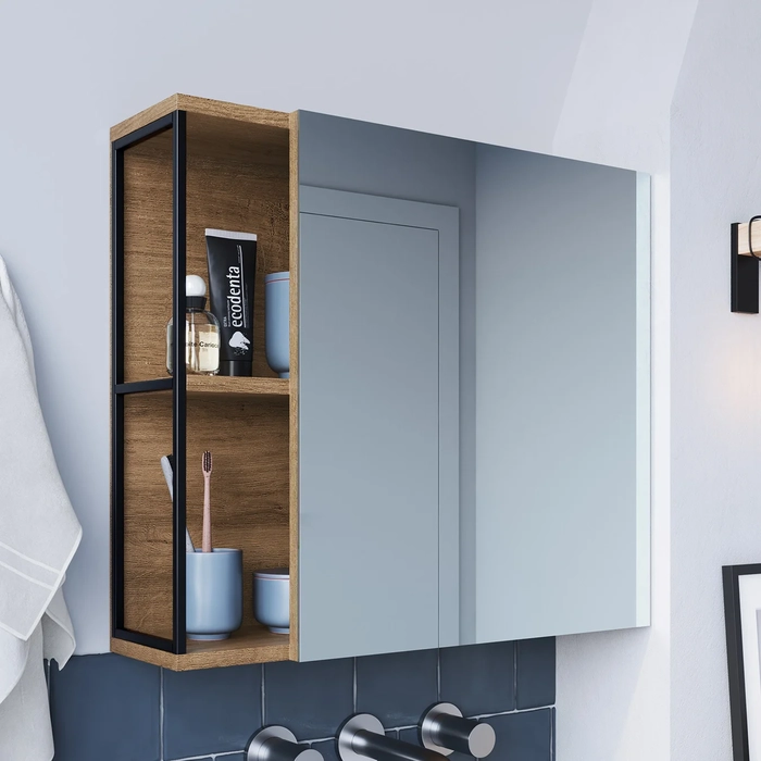 Armário de Banheiro Espelheira com 1 Porta Click Mel Z54 - Mpozenato