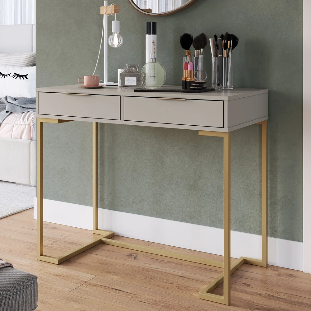 Penteadeira Escrivaninha Industrial 2 Gavetas Kate Arenas Z54 - Mpozenato