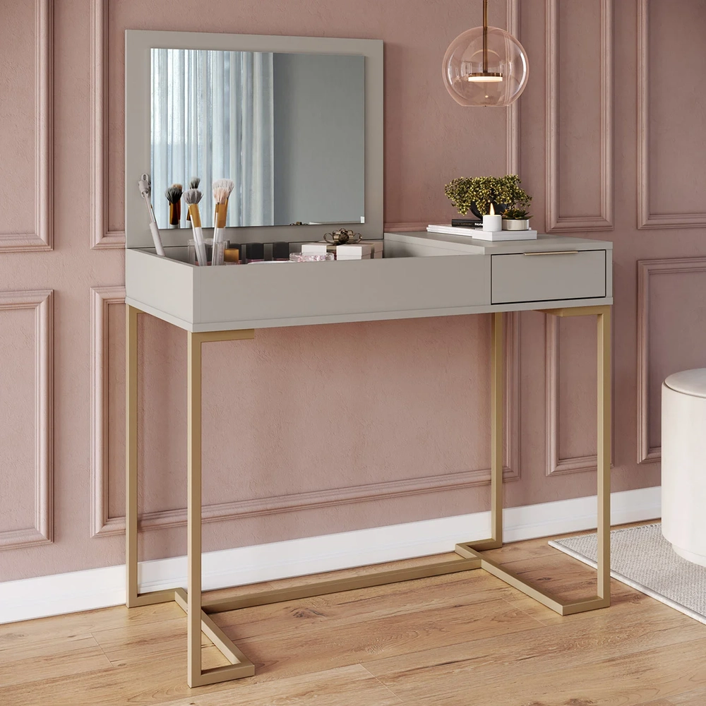 Penteadeira Escrivaninha Industrial com Espelho Dyana Arenas Z54 - Mpozenato