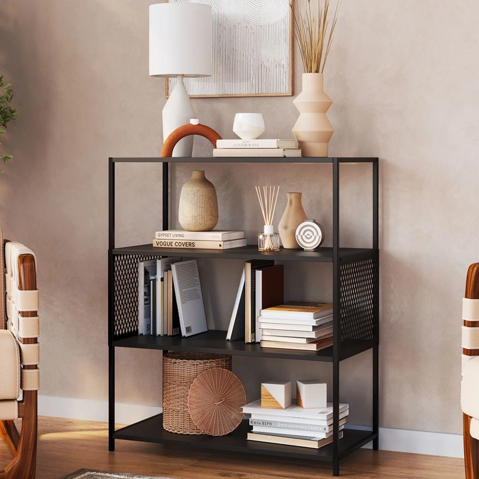 Estante Multiuso Industrial 77cm com Prateleiras Alure Preto Z54 - Mpozenato