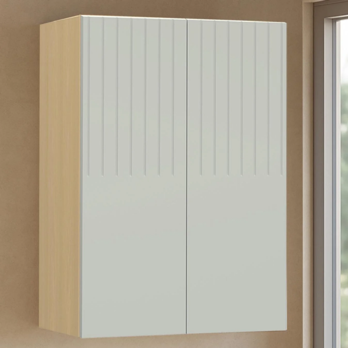 Armário de Cozinha 60cm 2 Portas Pierre Carvalho/Cinza L01 - Mpozenato