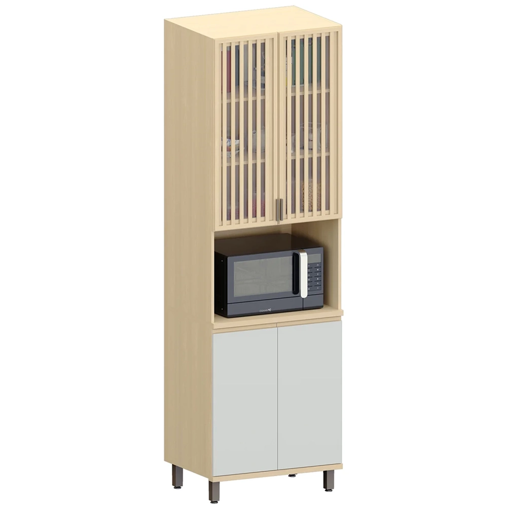 Paneleiro de Cozinha Para Micro-ondas Pierre Carvalho/Cinza L01 - Mpozenato