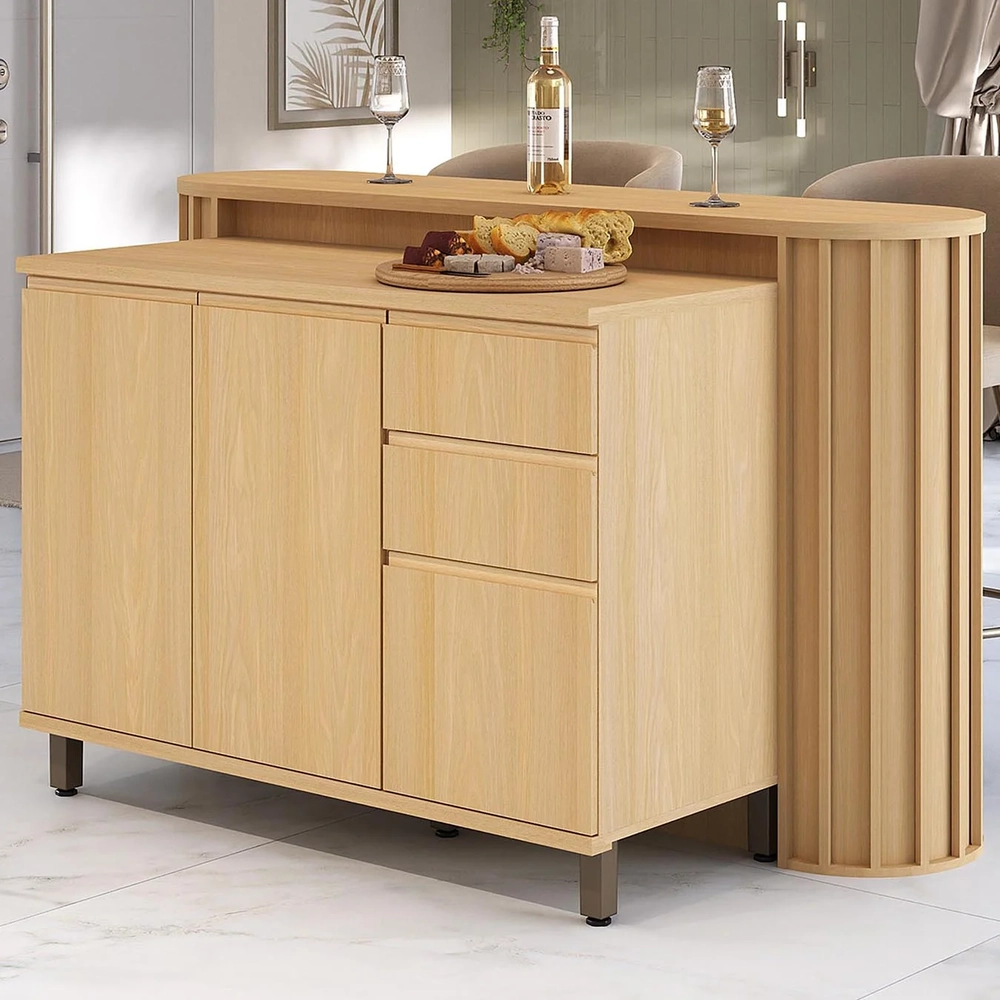 Balcão de Cozinha Tampo e Ilha 164cm Pierre Carvalho L01 - Mpozenato