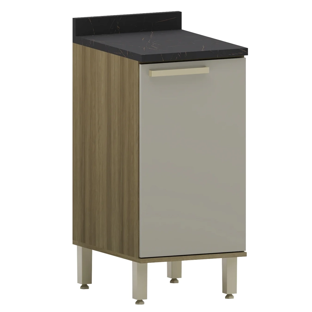 Balcão de Cozinha Com Tampo 40cm Nádia Mocca/Avelã L01 - Mpozenato