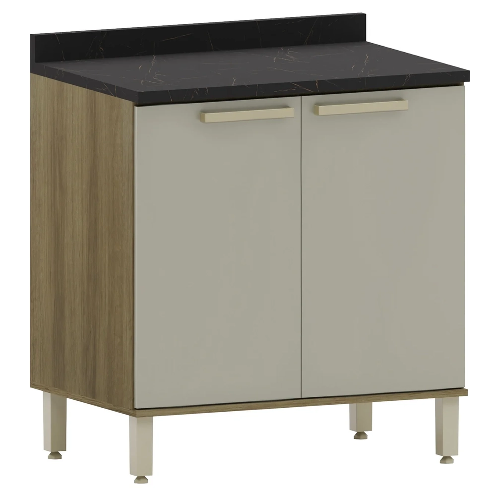 Balcão de Cozinha Com Tampo 80cm Nádia Mocca/Avelã L01 - Mpozenato