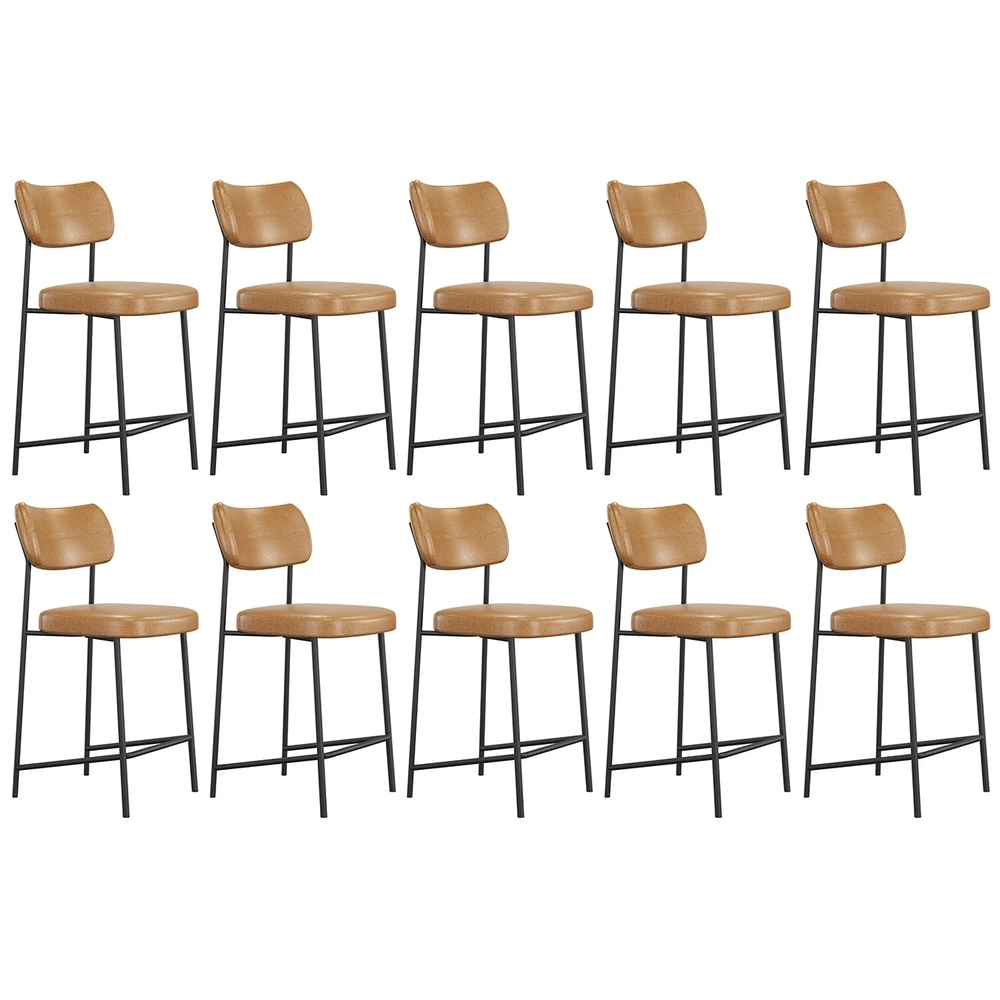 Banqueta Cozinha Média Kit 10 Milli Sintético Caramelo A14  - Mpozenato