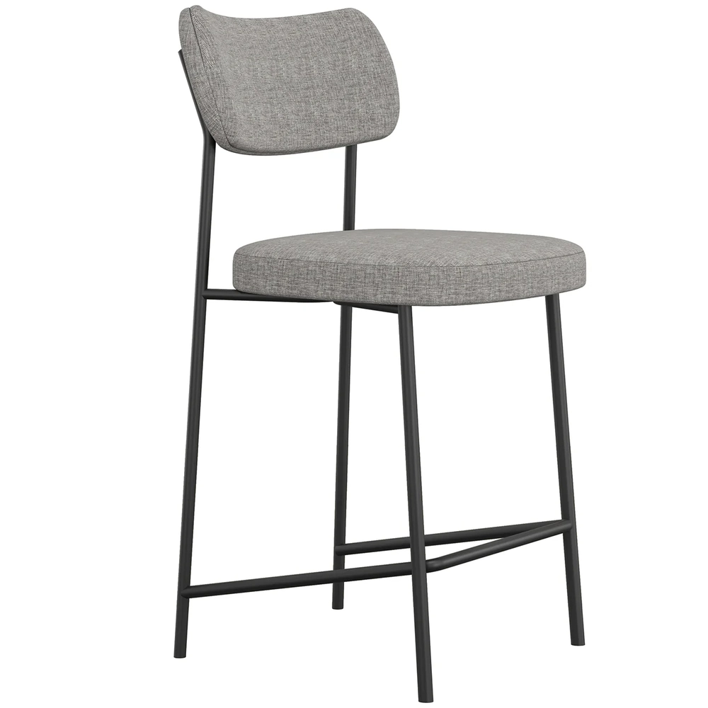 Banqueta Cozinha Média Milli Linho Cinza A14                - Mpozenato