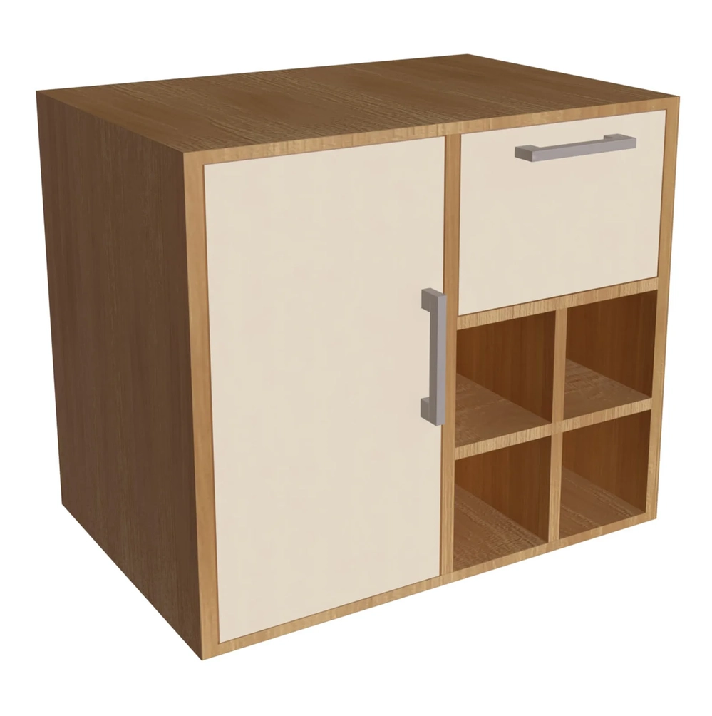 Gabinete Banheiro 68cm Para Cuba 1 Porta Nanna Mel/Arenas F10 - Mpozenato