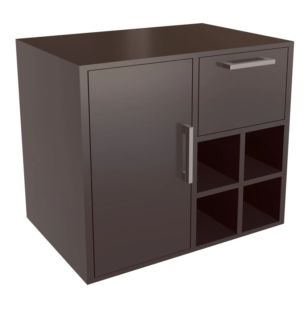 Gabinete Banheiro 68cm Para Cuba 1 Porta Nanna Grafite F10  - Mpozenato