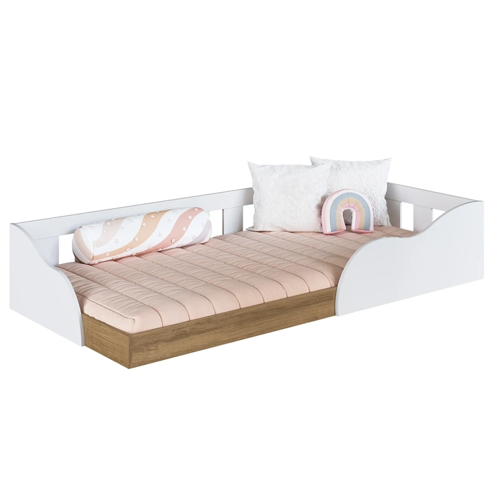 Cama Solteiro Infantil Montessoriana Infantil Asha Branco A05 - Mpozenato