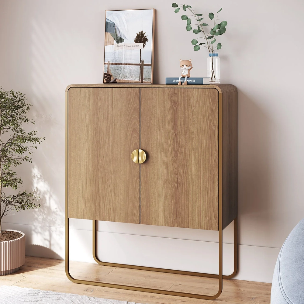 Balcão de Cozinha 90cm com 2 Portas Mario Hanover/Dourado A10 - Mpozenato