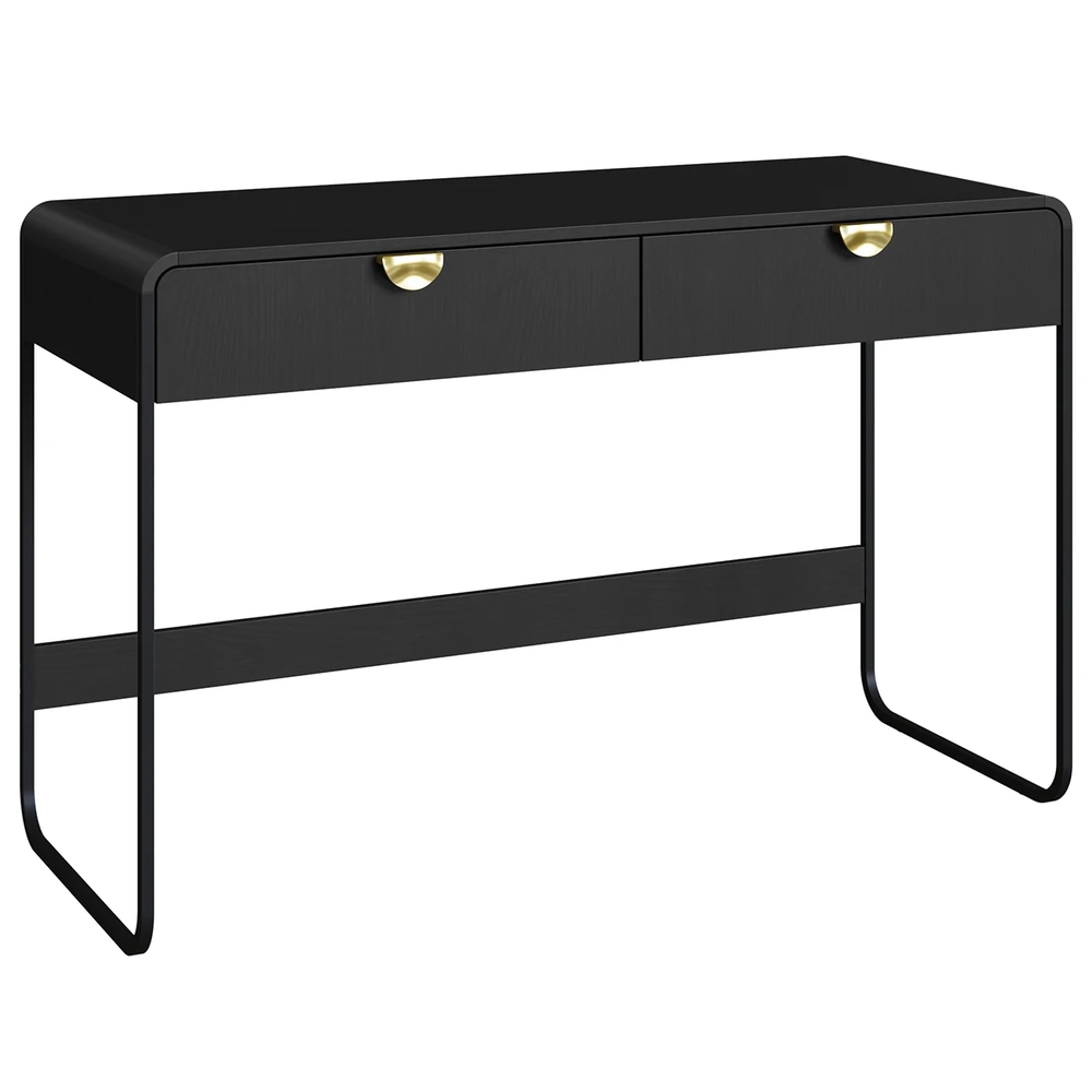 Escrivaninha Mesa com 2 Gavetas 125cm Mario Nero/Preto A10  - Mpozenato