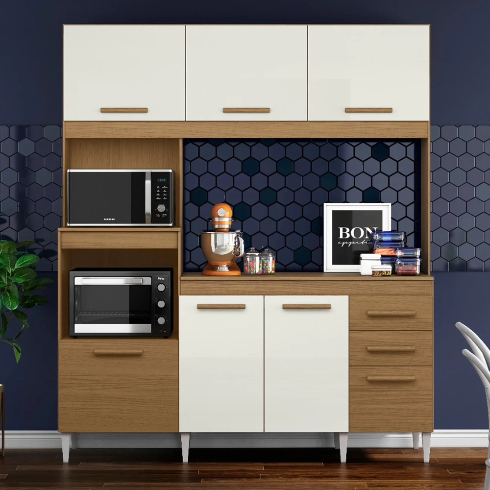 Armário de Cozinha Compacta com Tampo Melian Atacama/Off A15 - Mpozenato 