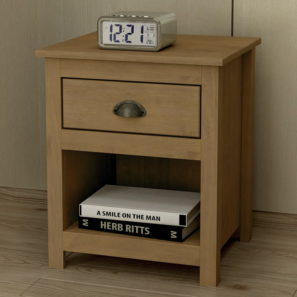 Mesa de Cabeceira Para Quarto 1 Gaveta Lázio Freijó F07     - Mpozenato