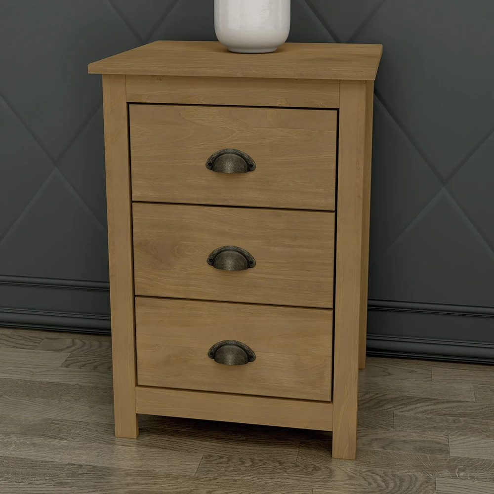 Mesa de Cabeceira 46cm Para Quarto 3 Gavetas Lázio Freijó F07 - Mpozenato