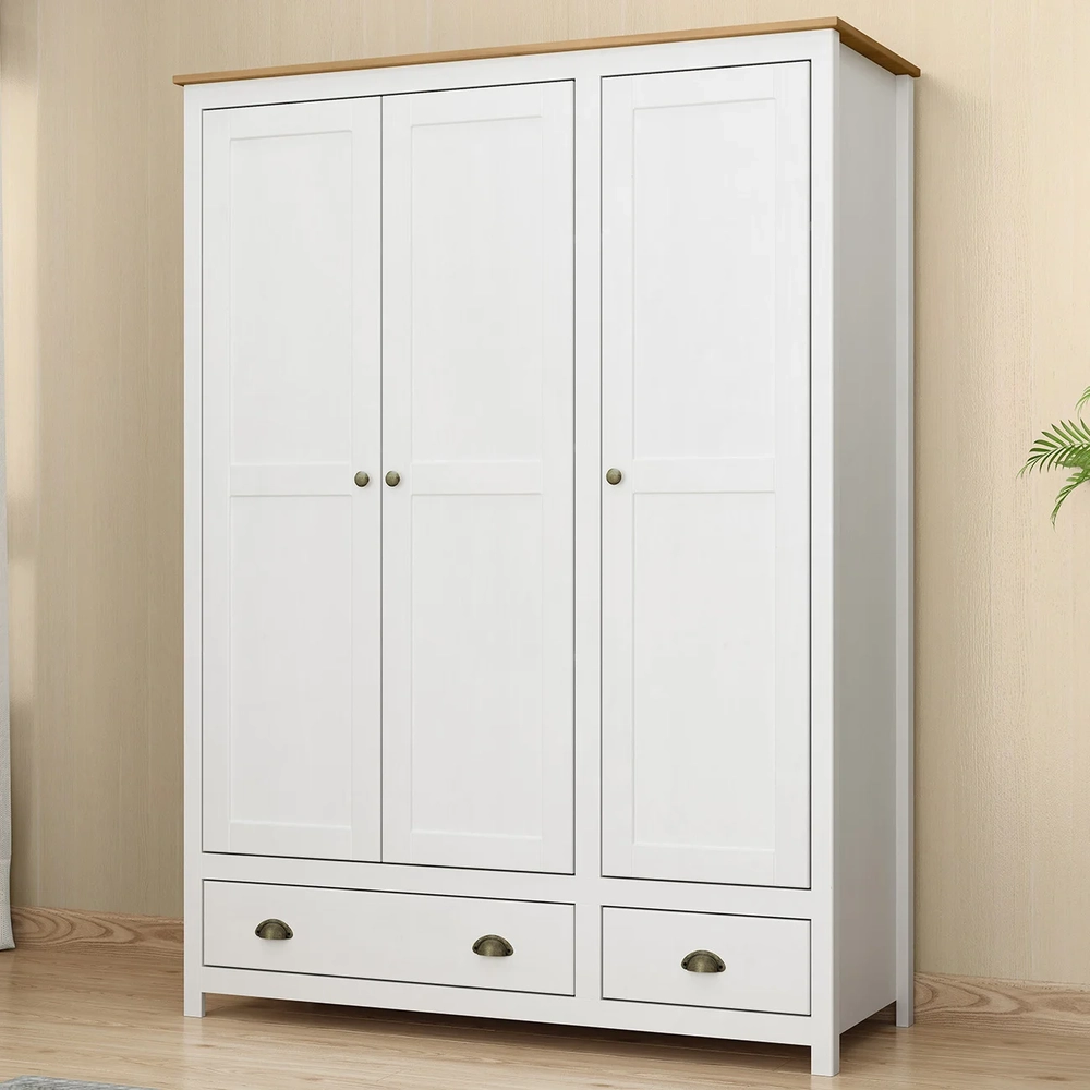 Guarda Roupa Solteiro 136cm 3 Portas Lázio Branco/Freijó F07 - Mpozenato