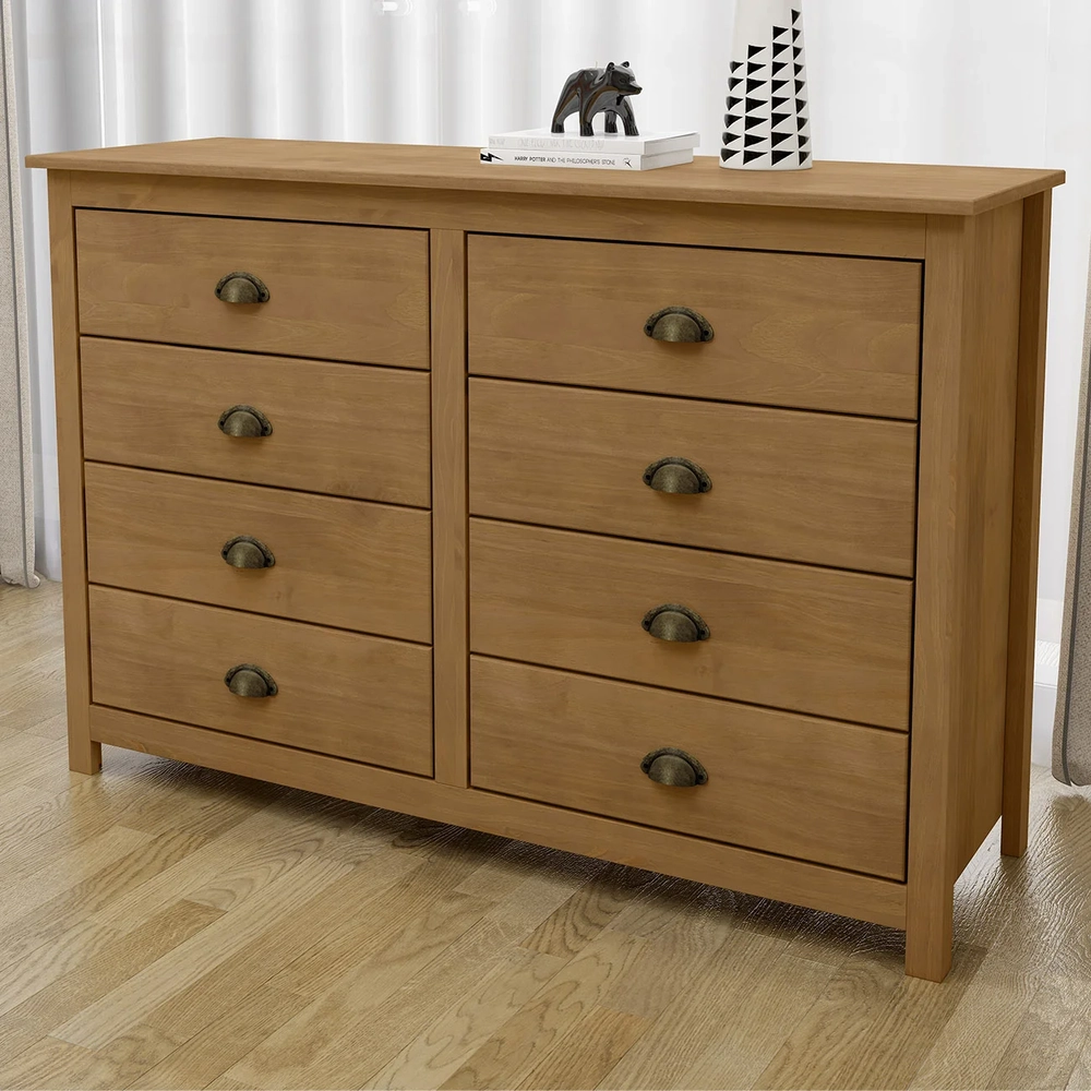 Cômoda Para Quarto 125cm Com 8 Gavetas Lázio Freijó F07     - Mpozenato