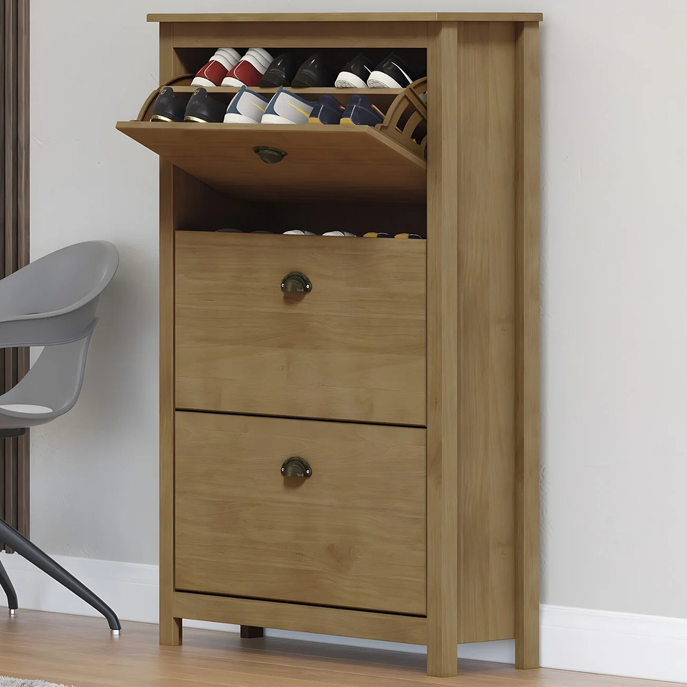 Sapateira de Madeira 80cm 3 Portas Lázio Freijó F07         - Mpozenato