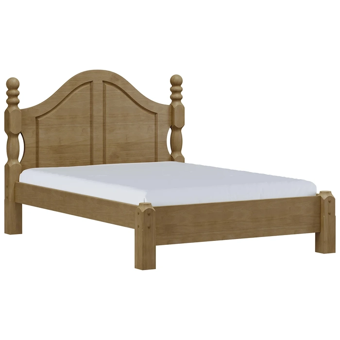 Cama Casal Clássica 140cm Pé Madeira Eduarda Freijó F07     - Mpozenato