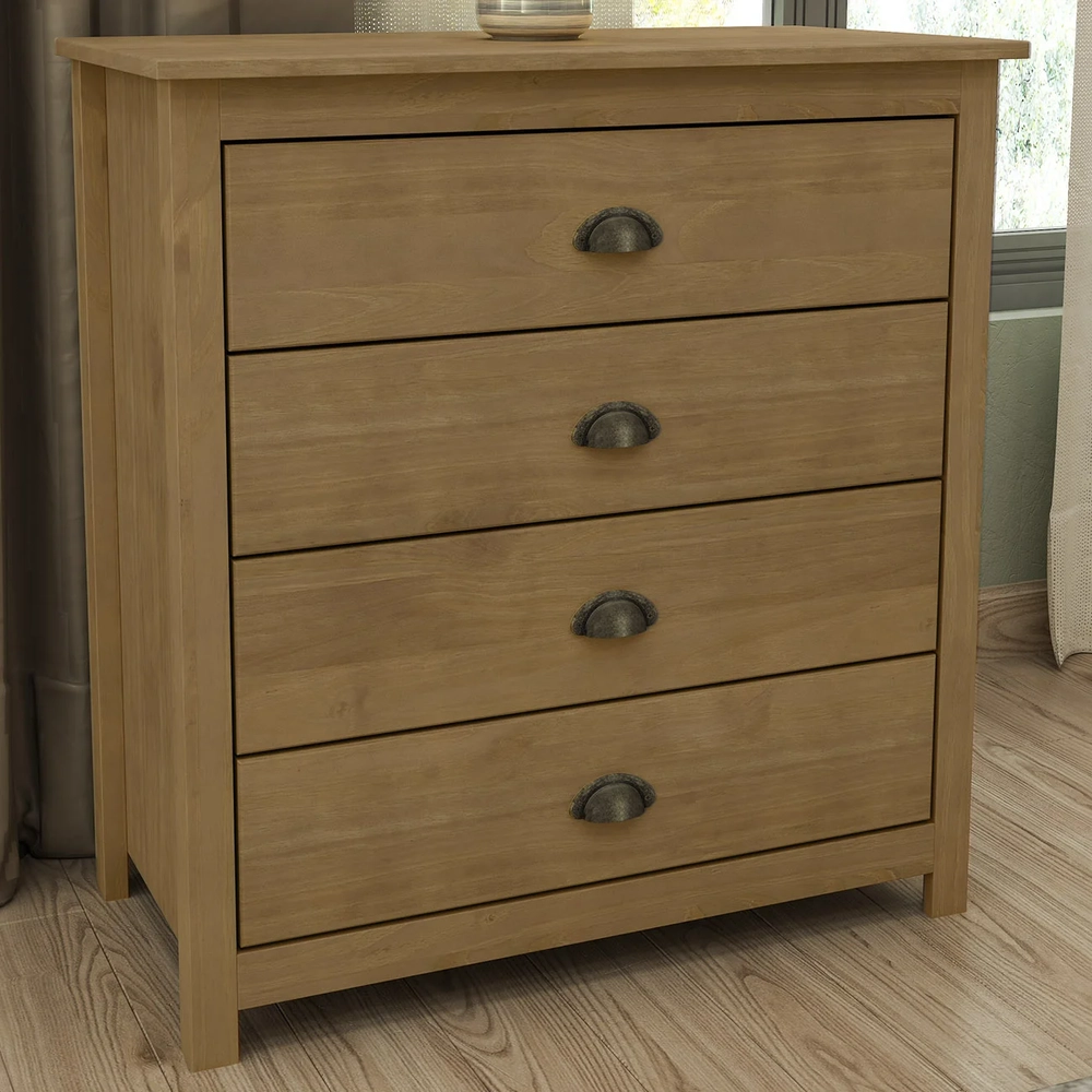 Cômoda Para Quarto 80cm Com 4 Gavetas Lázio Freijó F07      - Mpozenato