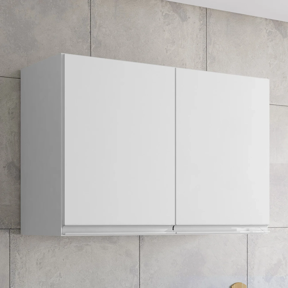 Armário de Cozinha Aéreo 80cm Com 2 Portas Andréia Branco   - AJL Móveis