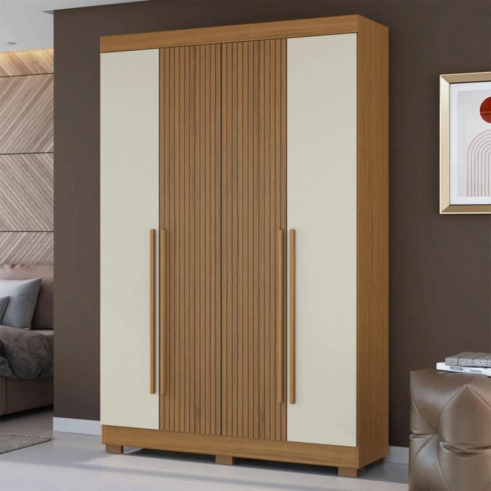 Guarda Roupa Solteiro 154cm 4 Portas Raiz Atacama/Areia A15 - Mpozenato 