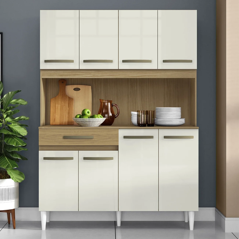 Armário de Cozinha Compacta 121cm Thalorin Atacama/Off A15 - Mpozenato