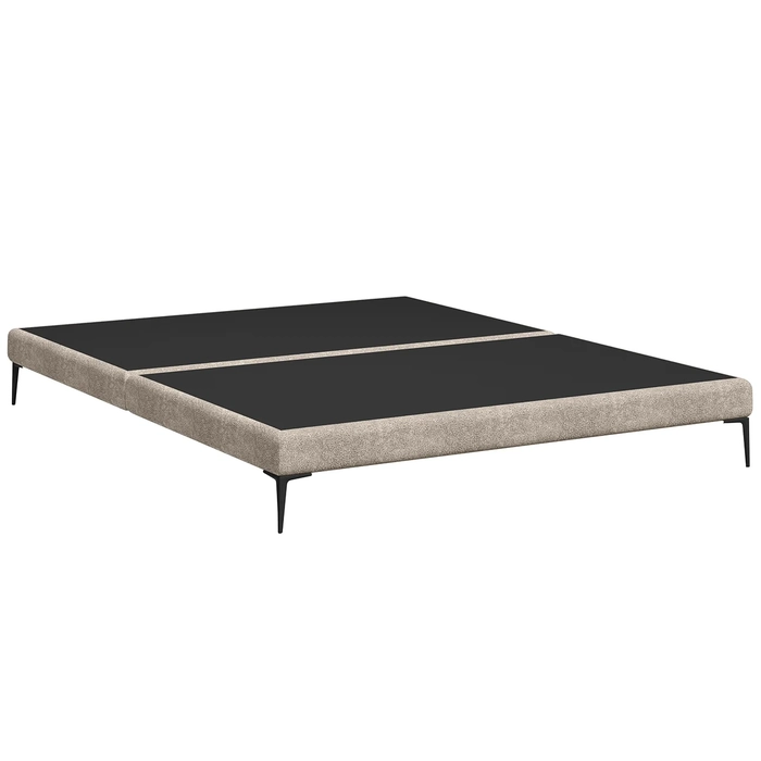 Cama Queen Base Box 158cm Pés Ferro Susano Boucle Bege Z04 - Mpozenato 
